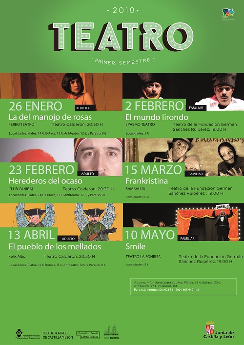 Programación escénica del primer semestre de 2018 dentro de la Red de Teatros de la Junta de Castilla y León