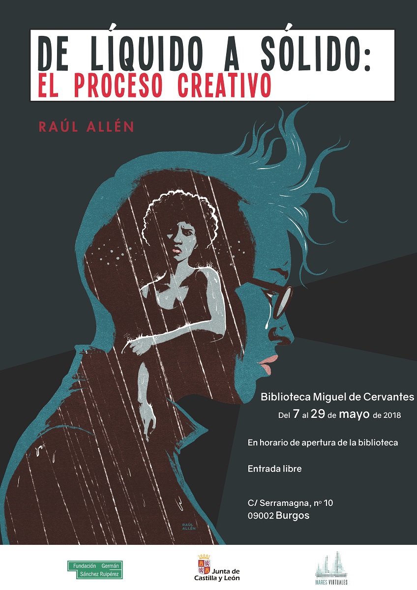 La biblioteca Miguel de Cervantes de Burgos acoge la exposición «De líquido a sólido: El proceso creativo»