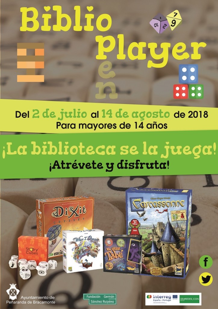 Cartel de BiblioPlayer en la Biblioteca de Peñaranda de Bracamonte