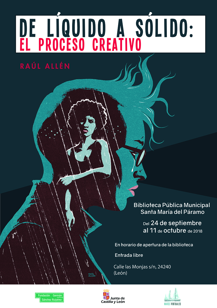 La Biblioteca Municipal de Santa María del Páramo acoge, desde el 24 de septiembre, la exposición «De líquido a sólido: El proceso creativo»