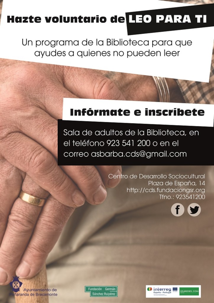 Cartel del proyecto Leo para ti 18/19, coordinado por la Biblioteca de Peñaranda de Bracamonte