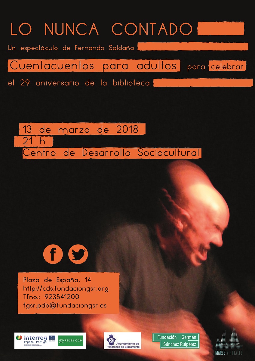 La biblioteca de Peñaranda de Bracamonte acoge una sesión de narración oral con Fernando Saldaña y su espectáculo «Lo nunca contado»