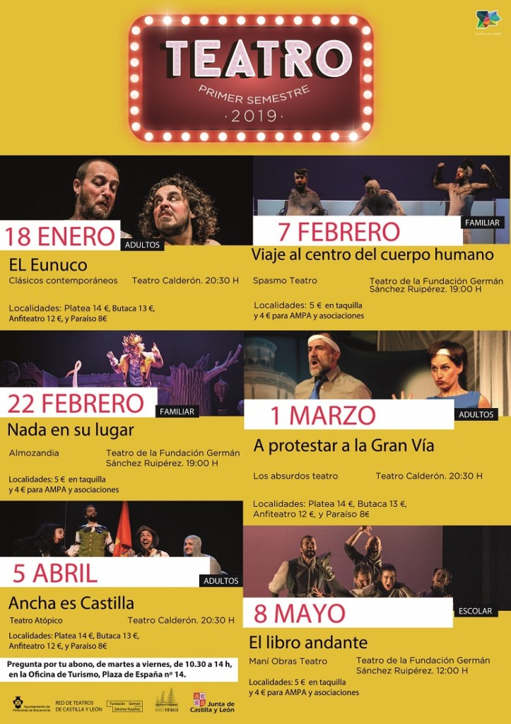 Cartel teatro primer semestre 2019 Peñranda Bte.