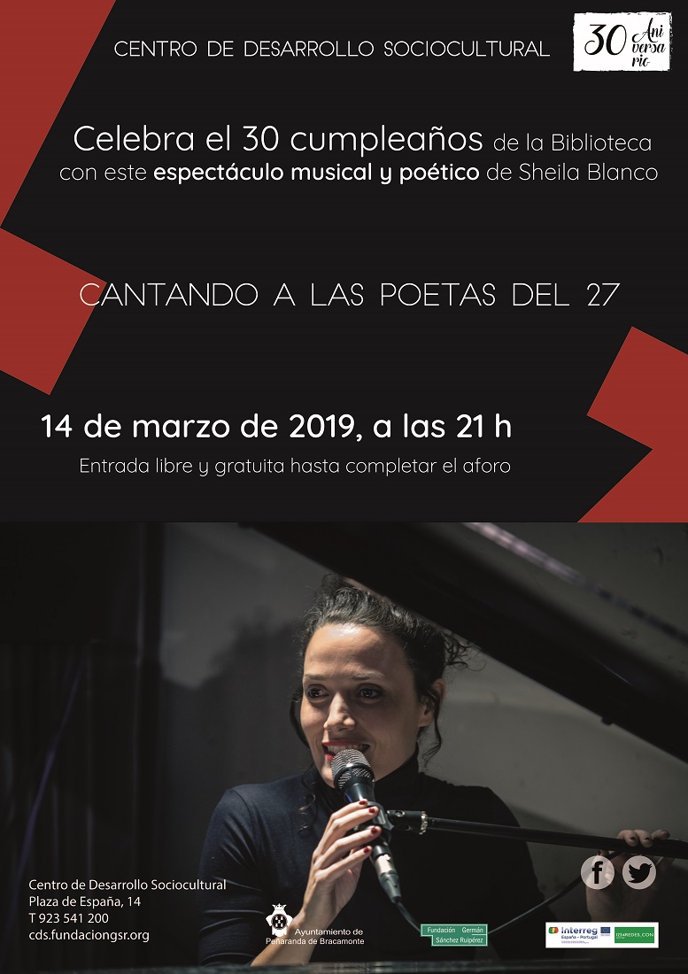 cartel de Sheila Blanco Cantando a las Poetas del 27