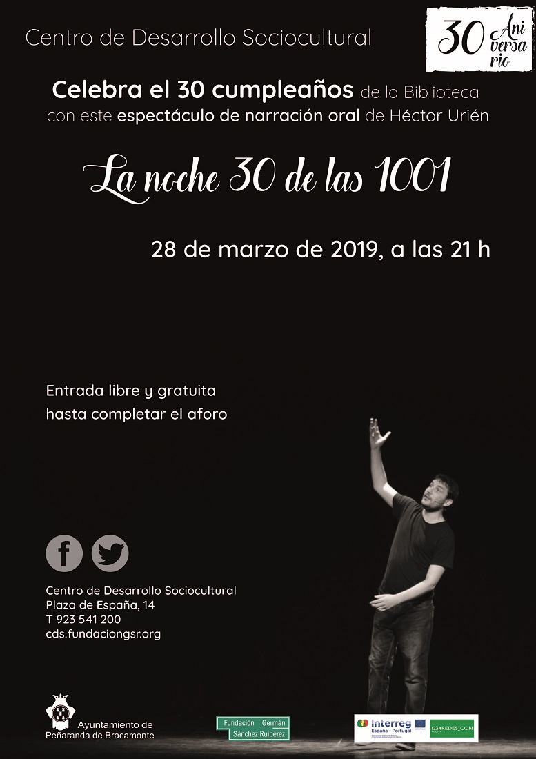 El narrador oral Héctor Urién celebra el XXX Aniversario del Centro de Desarrollo Sociocultural con «La noche 30 de las 1001»