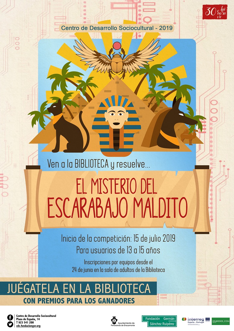 Este verano los usuarios de la Biblioteca tienen la oportunidad de ser arqueólogos y resolver «El misterio del escarabajo maldito»
